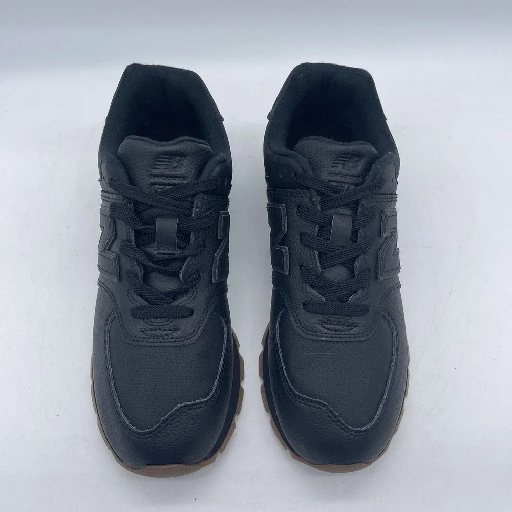 New Balance 574 Classic GC574DFN Kids' Size 6 Running Shoes Black Gum Sneakers